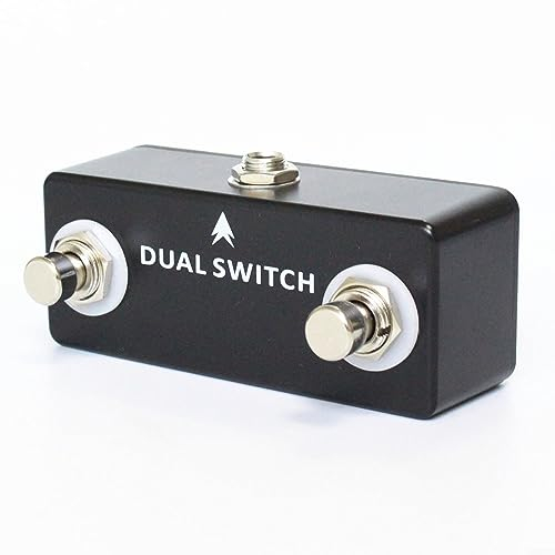 Mosky Gitarren-Effektpedal, Dual-Switch, Gitarreneffektpedal, Fußschalter, True Bypass, Vollmetall, Dual-Switch, Effektpedal-Ersatz