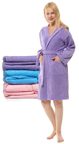 Twinzen Accappatoio Bambino Adolescenti con Cappuccio, 100% Cotone OekoTex, Accappatoio Ragazzo Ragazza - Tessuto Spugna Accappatoio da Bagno Ultra Morbido e Assorbente