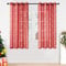 MRTREES gardinen kurz Fenster Gardine Weihnchaten Vorhang rot vorhänge Wohnzimmer Stores gardinen mit ösen Vorhang transparent mit Gold Muster 137x140cm (H×B) 2er Set