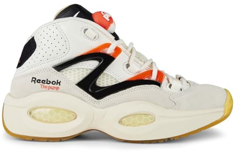 Reebok Mens Quest Pump Trainers Chalk/Black/Orange 9.5 (44)