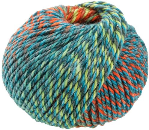LANA GROSSA Merino Twister | 3-fach verzwirntes Dochtgarn aus Merino superwash & Acryl (Premium anti-pilling) | Bedruckter Farbverlauf im Einzelfaden | 100g Wolle, Stricken & Häkeln | 80m Garn FB12