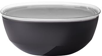 Mepal – Servierschale mit Deckel Silueta – Spülmaschinen- und mikrowellenfest – Salatschüssel – Tapas Teller – Geschirr – 5000 ml – Nordic black