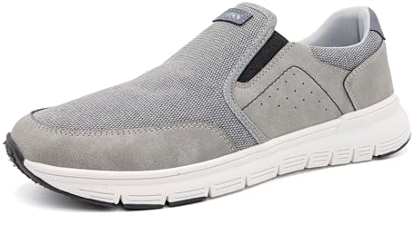 LEOSS ORIGINAL Herren Schuhe Leichte rutschfest Loafers Bequeme Freizeitschuhe Sneaker Sommer Elegant Ohne Schnürsenkel, grau, 42 EU