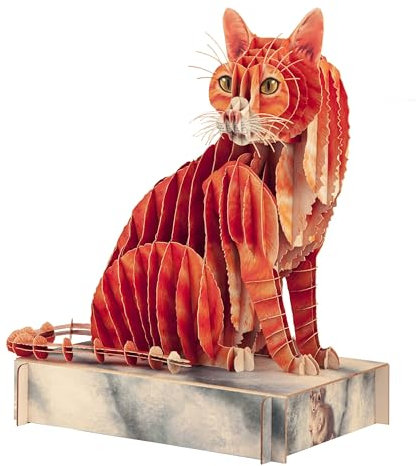 Gespänsterwald® Steckfigur, 3D Modellbau Bastelset, Tierfigur zum Basteln & Aufstellen mit Anleitung | Tiere aus Karton & Holzpappe | für Kinder ab 10 Jahre (Katze)