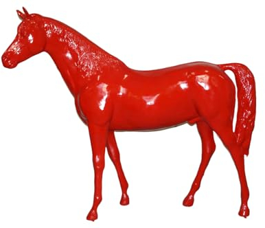 XXL Premium Pferd lebensgross Gartendeko ca. 220cm Garten Deko Figur Farbe: Rot