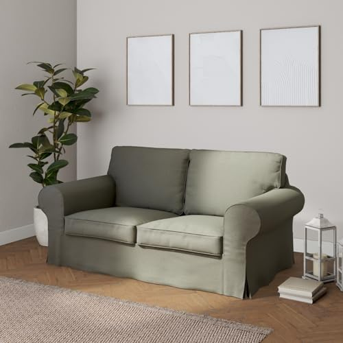 dekoria Ersatz für Bezug für Ektorp 2-Sitzer Schlafsofa ALTES Modell Sofahusse passend für Modell Ektorp grau-beige