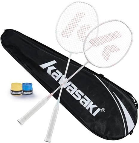 Badmintonschläger Profi Graphitschaft Badminton Set 2 Super Leicht Federball Schläger für Training, Sport und Unterhaltung