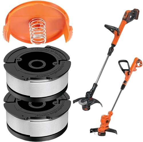 Bobine Fil Coupe Bordure Compatible avec Black et Decker,Bobine Fil Nylon Pièces de Rechange Coupe Bordure Black,Couvercle de Bobine,Ligne de Bobines de Rechange pour Coupe-Bordures