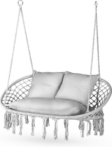 Outtec® Sillón Colgante XXL con cojín - hasta 200 kg, para 2 Personas - Sillón para Colgar