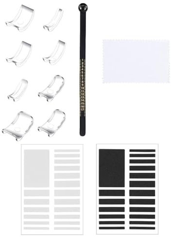 Miiauflskld 8 Unidades de Ajustadores de Tamaño de Anillo para Anillos Sueltos, Kit de Adaptador de Anillo Transparente con Paño para Pulir Cubiertos
