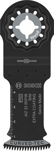 Bosch 5X PRO Multi Material AIZ 32 BSPIB Multitool Blade (for Hardwood, Plastic Coated Boards, Width 32 mm, Professional Accessory Multitool)