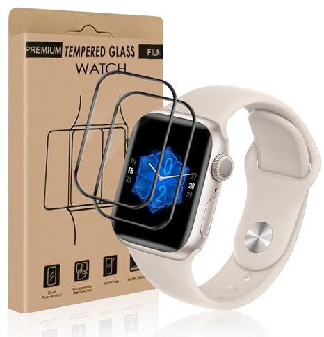 VSEER 2 Stück Schutzfolie für Panzerglas für Apple Watch Series 9/7/8 45mm, 3D Volle Abdeckung Displayschutzfolie für Apple Watch 9 45mm, Ultra-Klar Anti-Schmutz Apple Watch 7/8 45mm Schutzglas