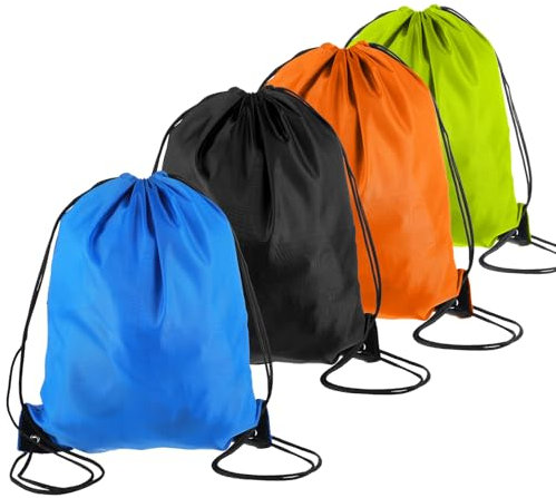 Gjinxi Sac à dos avec cordon de serrage 4 pièces, sac à dos léger à cordon pour homme et femme, sacs à cordon pour le sport, la gym, la natation, la plage, le football, multicolore, Moderne