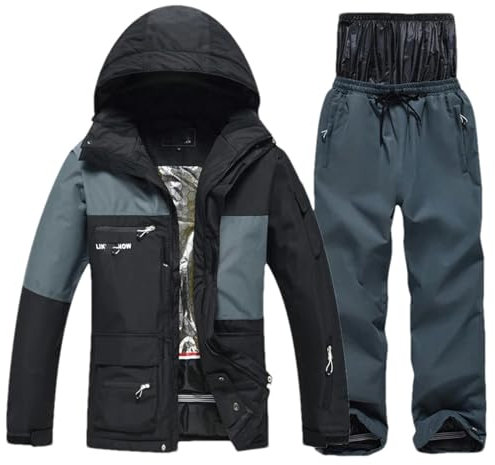BoShiNuo Herren- und Damen-Skibekleidung Skianzug-Sets Snowboard-Schneeanzug-Sets Skijacken und Hosen Sportanzug H907 Jacket Pant_y L