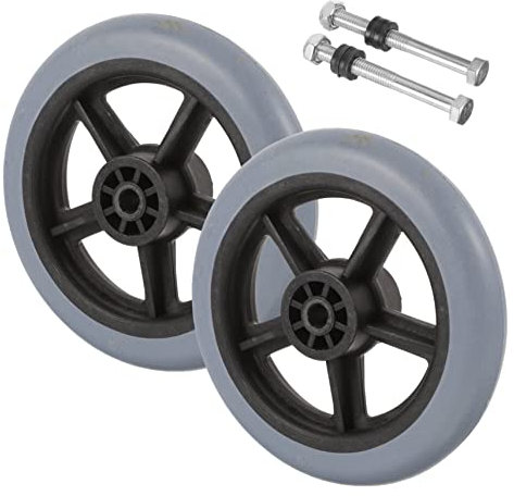 minkissy Rollstuhlzubehör 2 Stück Vorderrad für 5 Zoll Lenkrollen Ersatzteile Metall Pvc Bequeme Fahrt