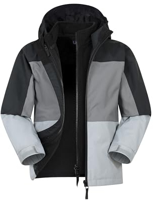 Mountain Warehouse Wasserfeste Cannonball Kinder-3-in-1-Jacke - atmungsaktive Dreiklima Winterjacke mit versiegelten Nähten und abnehmbarer Kapuze.