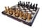 Abio Schachspiel Perle Gross 42x42cm Holz Schachbrett Hochwertig Klappbare Brettspiele Schach Spiel Reisespiele Set Spiele für Erwachsene Chess Board Perle Gross 133