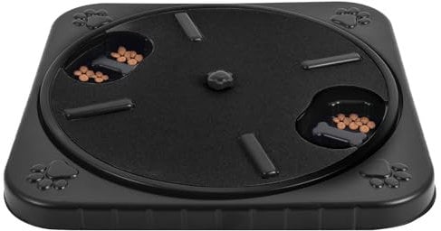 Dog Nail File & Scratch Board with Built-in Snack Box - Wooden Grinding Pad for Paw Care (Round)