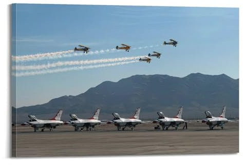 FYRCO Poster Fighter Jet, Weltkrieg, Motiv: Flugzeuge, dekoratives Gemälde, Leinwand-Poster, 30 x 45 cm