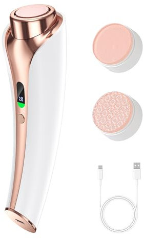 Morfone Lima Eléctrica Pies Durezas con 2 Cabezales de Vidrio Nano – Exfoliador Recargable para Cuidado de Pies, 2 Velocidades, Diseño Ergonómico y Portátil (Rosa)