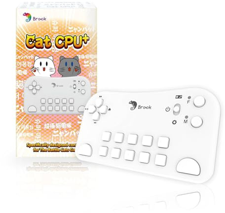 Brook Cat CPU Plus- Bluetooth Gaming Controller for The Battle Cats | Ergonomic Design, AI Auto-Deploy, Multi-Platform Compatible with iOS, Android, PC, MacOS