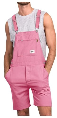 Oanviso Salopette Homme en Jean Shorts Jumpsuit Été | Overalls, Salopette Court, de Travail, Coupe Régulière, Cargo, Loisirs, Rétro, Combinaisons Courte, Streetwear