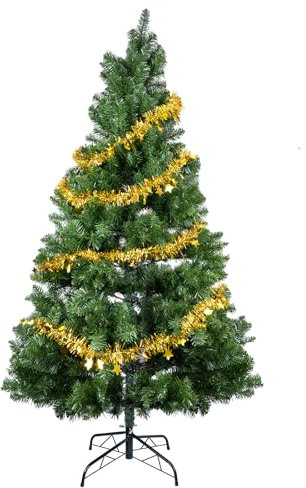 YEAUPE PRO Albero di Natale artificiale di alta qualità, con 800 punte, sistema pieghevole a montaggio rapido, realistico, rami densi, artificiale, con supporto in metallo e fiocco da 9 m (180 cm