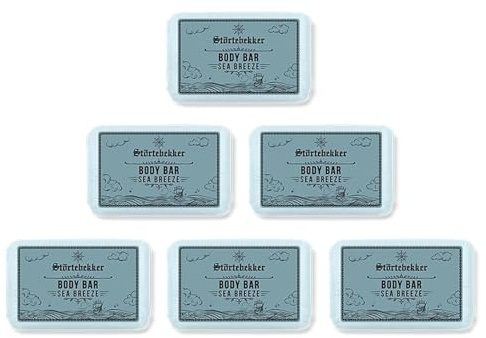 Störtebekker® Premium Body Bar Sea Breeze - Festes Duschgel 6 x 120g | Für Männer & Damen, Natürliche Reinigung, Handgefertigt, Ohne Zusätze, Herrlicher Duft