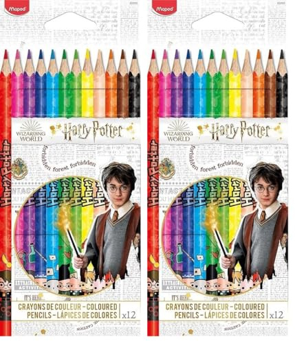 Maped – 12 Buntstifte „Harry Potter“ – ideal für den Schulanfang – im Pappetui –832053 (Packung mit 2)