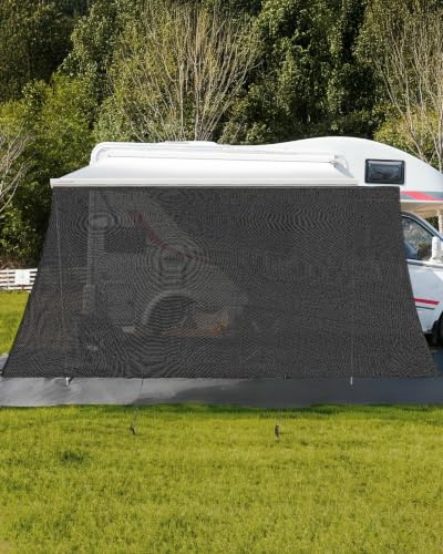 FoundGo Sonnenschutz Markise Wohnmobil 200 x 300cm – Sunblocker Markisen Vorderwand mit Keder, [220g/㎡ HDPE] Schattentuch, 75% Sichtschutz, UV Schutz Camping Markise, Sonnensegel als Zubehör