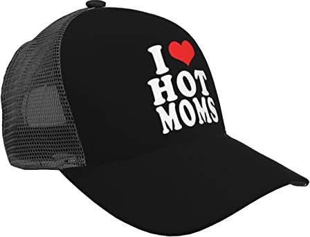 I Love Hot Moms Trucker-Mütze – Netz-Baseballkappe für Männer oder Frauen im Freien