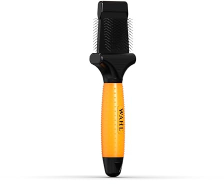 Wahl Flexible Double-Sided Brush with Removable Bristle Pads | Flexible Head, Grooming Brush, Detachable Bristle Pads, Removes Tangles and Residues, Comfortable Handle, Orange