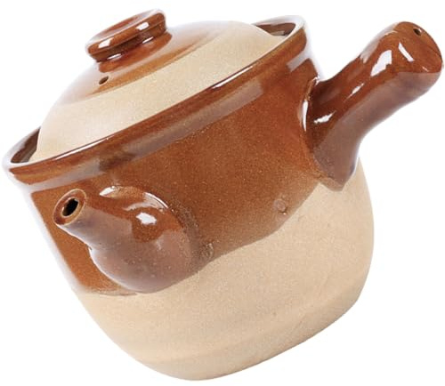 Abaodam Stew Medicine Casserole Pottery Clay Cooker Traditional Chinese Medicine Pot High Temperature Resistant Gas Stove Compatible Non-Toxic Ceramic Herbal Boiling Pot for Home Kitchen