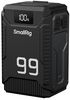 SMALLRIG V Mount Battery T99, 99Wh / 6800mAh V-Mount Battery, 100W PD Dual USB-C Fast Charger, with 3 D-Tap, BP, and USB-A port, 1.8m (5.9ft) Drop-Proof, IP54 Water and Dust Resistant, for Camera-5864