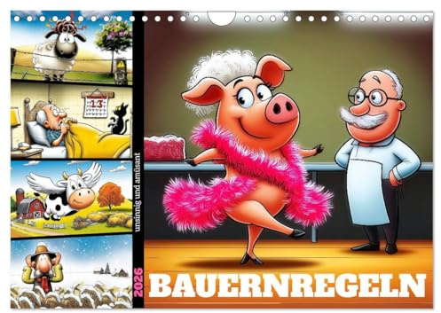 Bauernregeln, unsinnig und amüsant (Wandkalender 2026 DIN A4 quer), CALVENDO Monatskalender: Humorvolle Bauernweisheiten mit passenden KI-Bildern (CALVENDO Spass)