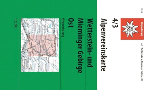 Wettersteingebirge, Zugspitze: Topographische Karte 1:25.000 mit Wegmarkierungen (Alpenvereinskarten)