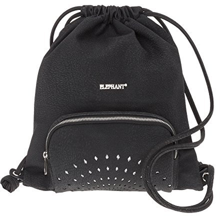 Elephant Damen Beutel Rucksack GLAM SHINE Kunstleder (Black (Schwarz))