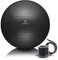BODYMATE Gymnastikball Sitzball Trainingsball mit GRATIS E-Book inkl. Luft-Pumpe, Ball für Fitness, Yoga, Gymnastik, Core Training, für starken Rücken als Büro-Stuhl ANTHRAZIT 75cm