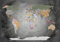 LANA KK - Premium Poster World Map Edelgrau Weltkarte - deutsch - Kunstdruck auf 250g Papier – Landkarte Globus in bunt, einteilig in 100 x 70 cm