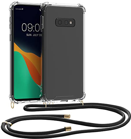 kwmobile Necklace Case kompatibel mit Samsung Galaxy S10e Hülle - Silikon Cover mit Handykette - Band Handyhülle Transparent Schwarz