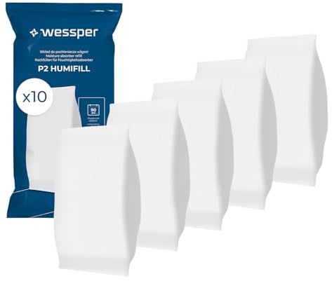 Wessper 10x Luftentfeuchter Nachfüllbeutel - Granulat im 500g – verhindert Schimmel, Moder, üble Gerüche, Stockflecken – Raum-Entfeuchter