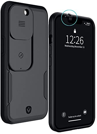 Spy-Fy iPhone 13 Pro Max Case with Sliding Camera Cover Front and Rear | Protect Your Privacy | 2 Metre Drop Protection | Matte Black | iPhone 13 Pro Max Camera Cover | Valenta