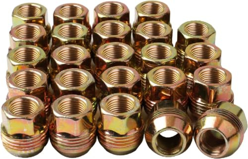 Lot de 24 écrous de roue OEM 14 mm x 1,5 de remplacement pour Sliverado Sierra 1500 Yukon Avalanche Suburban Express 1500 C1500 K1500 Escalade Traverse Yukon M14 x 1,5 goujons 6 roues
