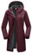 33.000ft Veste softshell légère avec capuche imperméable pour femme,Veste fonctionnelle doublée en polaire coupe-vent respirant, rouge vin, 3XL