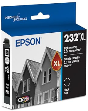 EPSON 232 Claria Ink High Capacity Black Cartridge (T232XL120-S) Works with WorkForce WF-2930 ,2950 and Expression XP-4200, 4205