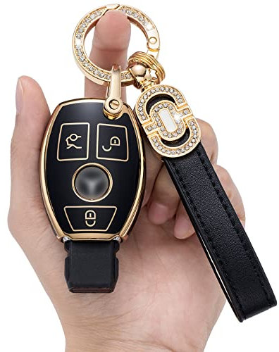 TPU Schlüsselanhänger Hülle passend für Mercedes Benz A B C E S G M R SL Klasse GLA GLC GLE GLS GLK CLA CLS AMG Smart Schlüsselanhänger
