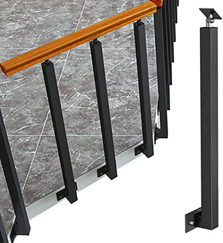 Glas Geländerpfosten Glashalter Edelstahl Einstellbar Spindel für Geländer für Terrasse/Treppe/Plattform, Verstellbar Geländerpfosten mit Installationskit, Seitliche Montage & Platzersparnis