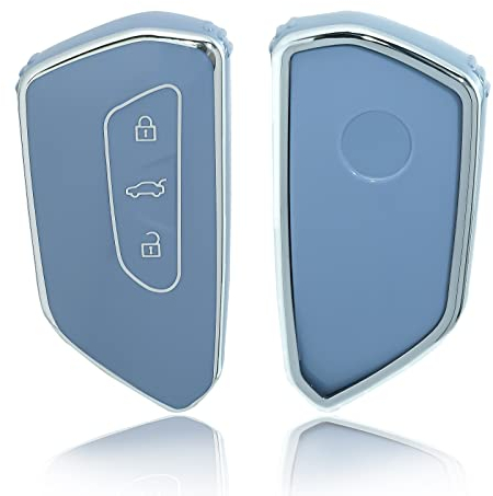 OFFCURVE Couvre Clef Etui a Clef, Étui à Clés TPU Etui Carte Clé Voiture 3 Boutons pour VW Volkswagen Golf 8 GTE GTI VIII ID.3 ID.4 Seat Leon MK4 Tarraco Ateca Skoda Octavia Cupra Formentor Born