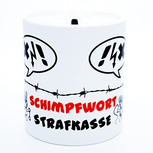 Schimpfwort Strafkasse Keine Bösen Wörter Sparschwein lustige Fluchkasse Spardose Trinkgeldkasse fürs Büro Sparbüchse Erwachsene Geld Kasse Strafgeld Teenager Sammelbox Spendendose Kaffeekasse Arbeit