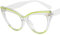 ASZO Mode Cat Eye Brillen Frauen Vintage Kontrastfarben Brillengestelle Damen-Weiß